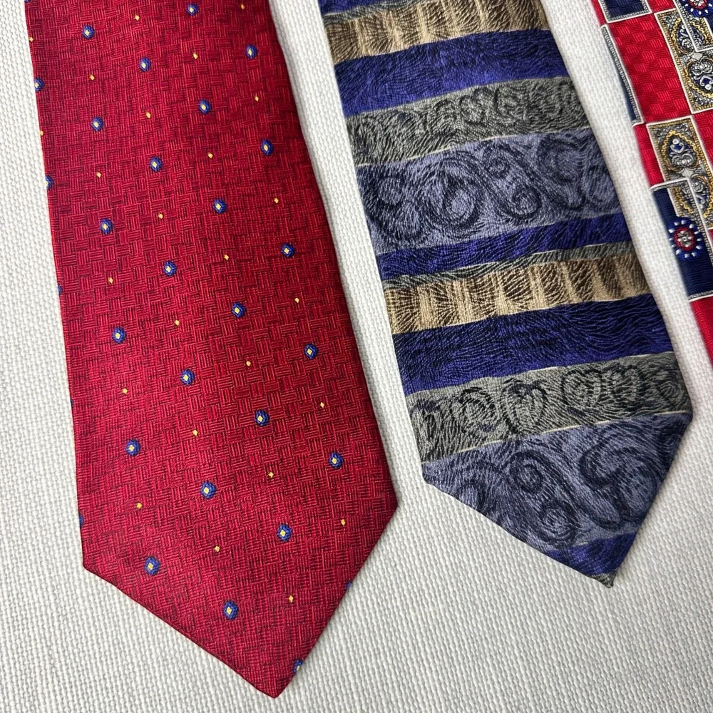 Vintage Classic Multicolor Necktie Bundle Bill Blass Puritan Jimmy Z 5pc Set‎